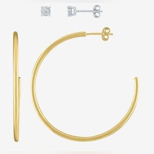 Womens Diamond Accent Lab Grown White Diamond 14K Gold Over Silver